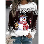 Snowman Printed Panel Loose Sweater EX-STOCK Canada 