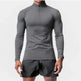 Men Quick Drying Long Sleeve Half Zip Activewear Muscle Fitted shirt Workout Gym T-shirt Top - EX-STOCK CANADA