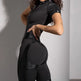 Split Zipper Collar Sports Jumpsuit Workout Clothes - EX-STOCK CANADA