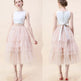 Summer Long Wave Ruffle Layered Ruched High Waist Midi tulle Skirt - EX-STOCK CANADA