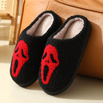 Halloween Skull Cartoon Print Slippers Warm Winter Slippers For Men Women Couple Home Shoes Indoor Cotton Slippers EX-STOCK