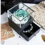 Eternal Flower Rose Jewelry Box for Birthday Presents Valentines Day Wedding Gift Box - EX-STOCK CANADA