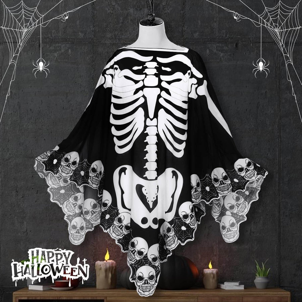 Halloween Lace Poncho Plus Size Halloween Skeleton Cape Day Of The Dead Costumes For Women 59 Inches X 59 Inches -Selling On Amazon Is Prohibited - EX-STOCK Canada
