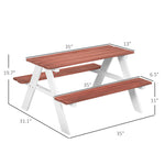 Kids Picnic Table Set, Wooden Table & Bench Set, Kids Patio Furniture Outdoor Toys For Garden, Backyard, Aged 3-8 Years Old, Brown EX-STOCK Canada 