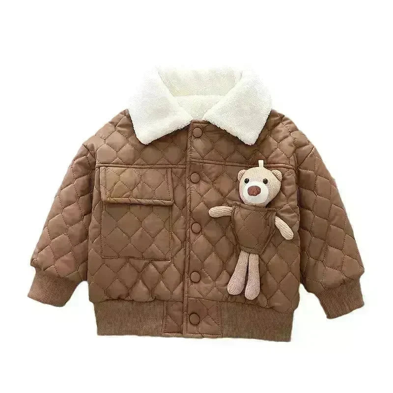 Boys' Thick Leather Coat Lapel Long-sleeved Jacket - EX-STOCK CANADA