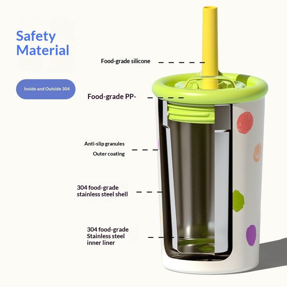 Kids Insulated Stainless Steel Straw Tumbler – 360ml Leak-Proof Cup with Cute Designs | 6 Styles 2