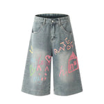 Hand Painted Graffiti Printing Denim Shorts Men Jeans - EX-STOCK CANADA
