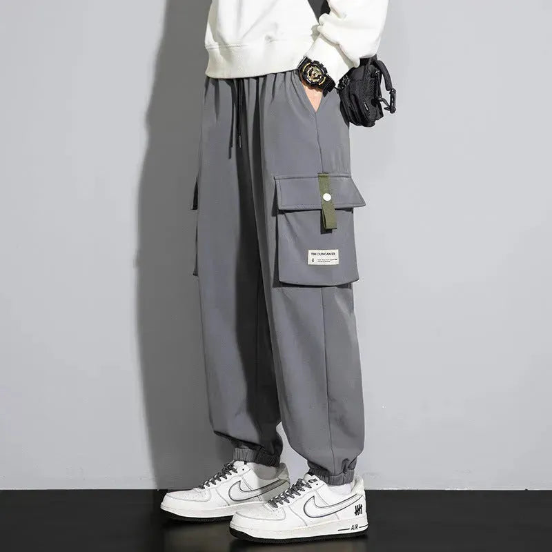 Plus Size Men's Workwear Bag Fall Loose Tappered Cargo Pant trouser