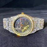 Hip Hop Full Square Diamond Luminous Hollow Mechanical Watch