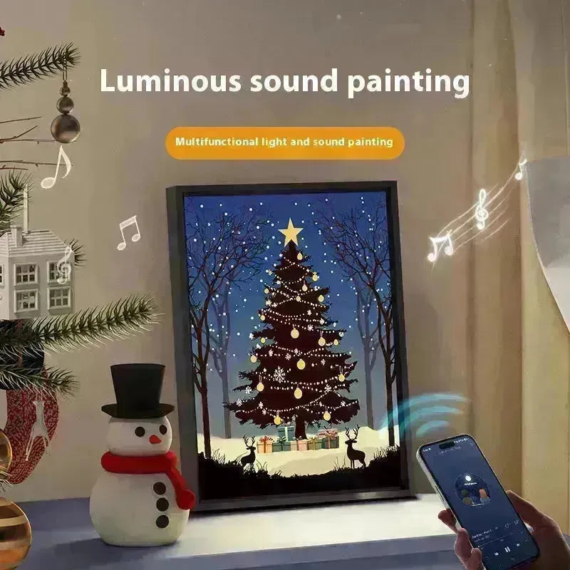 2024 Nuove decorazioni luminose per la pittura dell'albero di Natale Bluetooth Idee regalo integrate