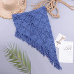 European And American Women's See Through Hollow Knitted tassel fringe Slant Beach Skirt - EX-STOCK CANADA