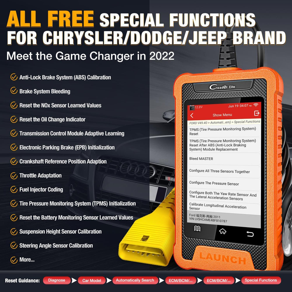 US EU Warehouse Launches CRE Full System Diagnostic Tool For Chrysler And OBD2 Code Reader Car Scanner For JEEP And DODGE EX-STOCK