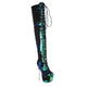 Multicolored sequin over-the-knee boot on a white background