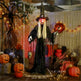 Animatronics Standing Witch, Voice-Activated Prop, Sound Activated Moving Head & Flashing Eyes, Easy Setup Indoor, Black EX-STOCK Canada 
