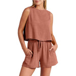 Women Summer Casual 2pcs Short set Athleisure Outfit