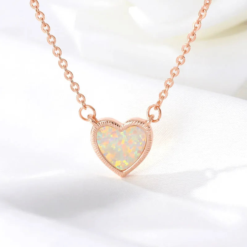 Romantic Heart Necklace Copper Zircon Pendant Necklace for women - EX-STOCK CANADA
