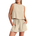 Women Summer Casual 2pcs Short set Athleisure Outfit