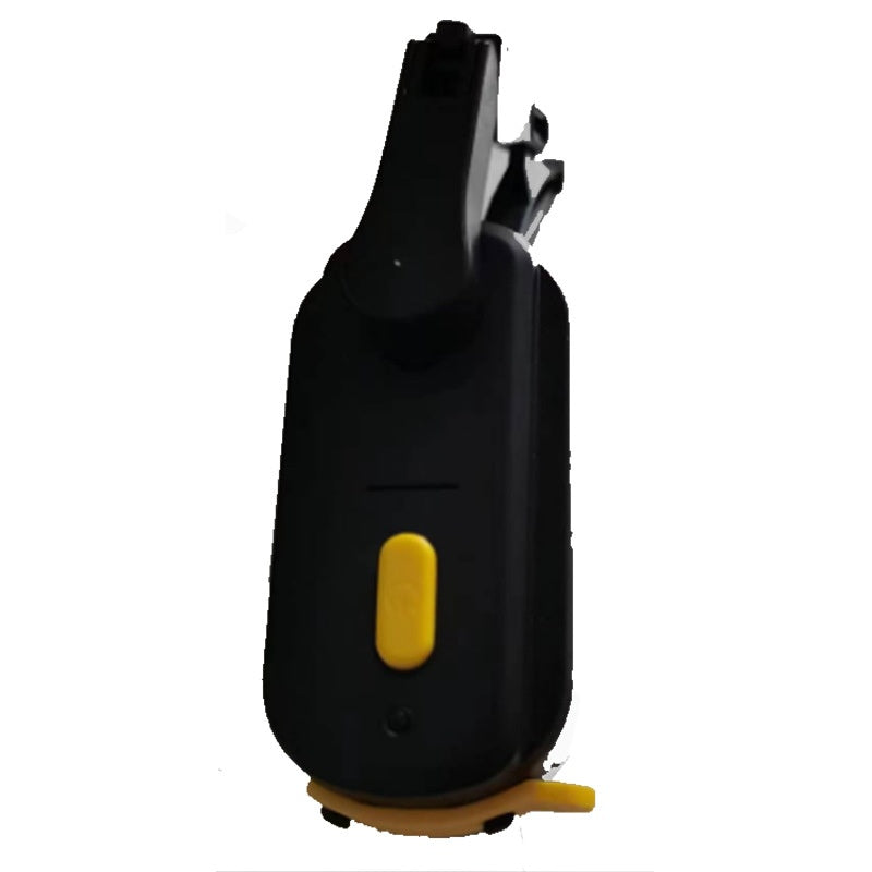Black and yellow tool on a white background