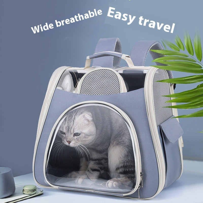 Foldable Transparent Pet Carrier Bag – Breathable Travel Bag for Cats & Small Dogs | 5 Colours