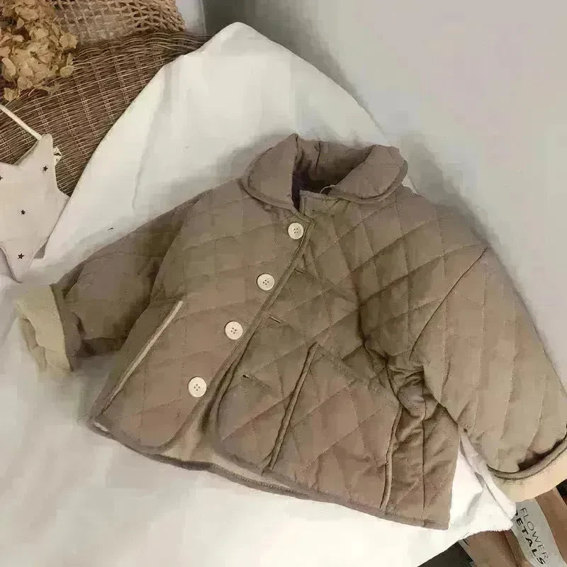 Coat Girls' Cashmere Cotton-padded Coat Lapel Warm Coat - EX-STOCK CANADA