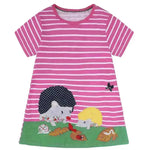 Vestido de algodón impreso de dibujos animados para chicas de falda casual para niños