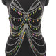 Nightclub Party Colorful  Crystal Body Chains for Stripers Lingerie Accessory - EX-STOCK CANADA
