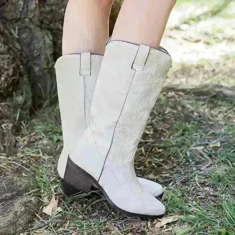 Black Western Cowboy Boots Pointed Toe Shoes Women - EX-STOCK CANADA