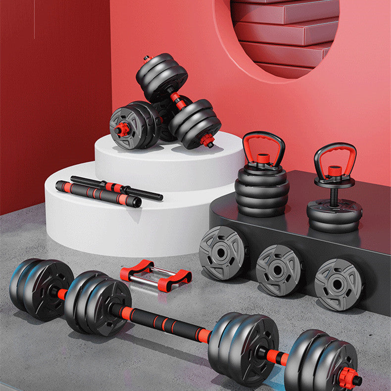 Men's Home Rubber-covered Barbell Fitness Equipment Adjustable 