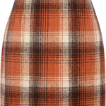 Women's High Waist Plaid Tight Pencil Wool Mini Skirt - EX-STOCK CANADA