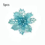 Glitter Artifical Christmas Flowers Christmas Tree Decorations For Home Fake Flowers Xmas Ornaments New Year Decor - EX-STOCK CANADA