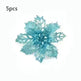 Glitter Artifical Christmas Flowers Christmas Tree Decorations For Home Fake Flowers Xmas Ornaments New Year Decor - EX-STOCK CANADA