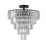 Large Black Crystal Chandelier, Contemporary Style Chandelier, Dining Room, Living Room, Bedroom - Bulb Not Included - EX-STOCK CANADA