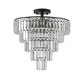 Large Black Crystal Chandelier, Contemporary Style Chandelier, Dining Room, Living Room, Bedroom - Bulb Not Included - EX-STOCK CANADA