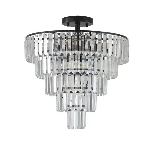 Large Black Crystal Chandelier, Contemporary Style Chandelier, Dining Room, Living Room, Bedroom - Bulb Not Included - EX-STOCK CANADA