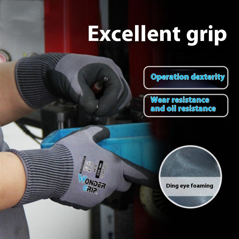 Guanti Rivestimento Intumescente in Nitrile Universale Traspirante, Antiscivolo, Resistente all'usura WG-502 Materiale in Poliestere per la Manipolazione 