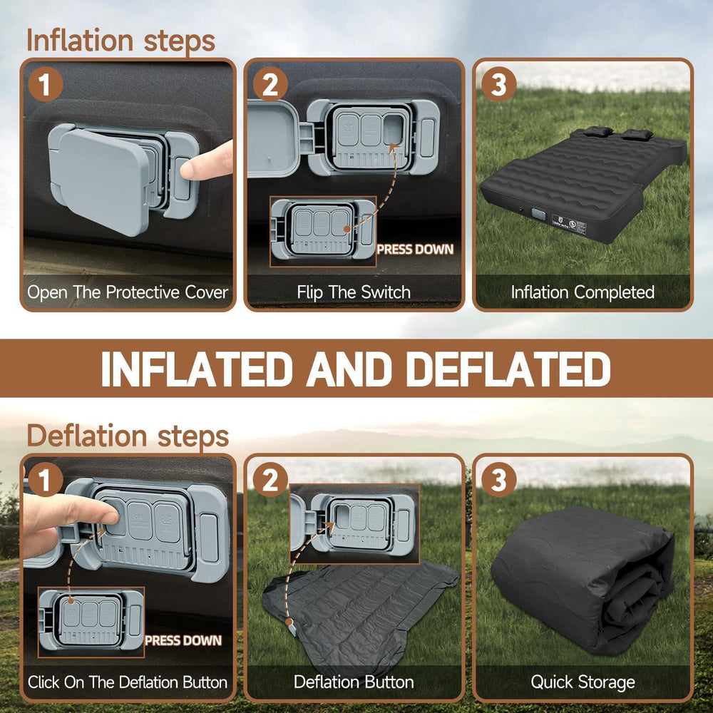 Truck Bed Air Mattress For 6.0-6.5ft Full-size Short Beds, Easily Inflates And Deflates With Built-In Rechargeable Air Pump Camping Bed Outdoor Mattress EX-STOCK