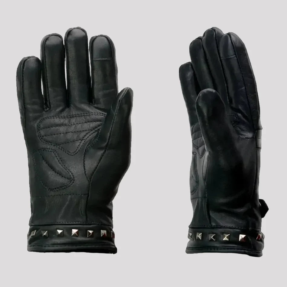 Open Road Women's Touch Tip Leather Motorcycle Gloves 