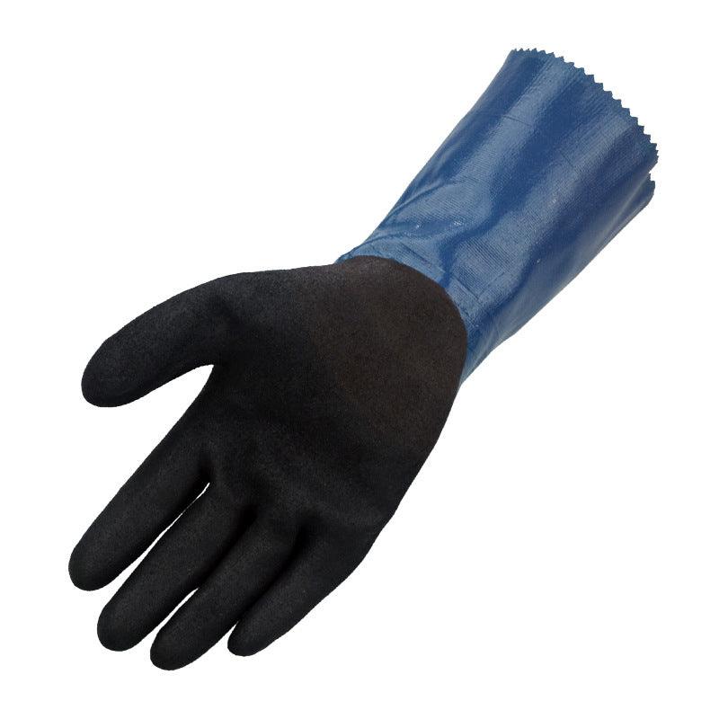 Nitrile Dipped Long Sleeve Water And Oil Resistant Work Gloves 