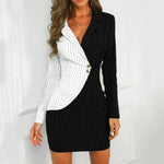 Fashion Suit Women Blazer Dress Turn Down Neck Long Sleeve - EX-STOCK CANADA
