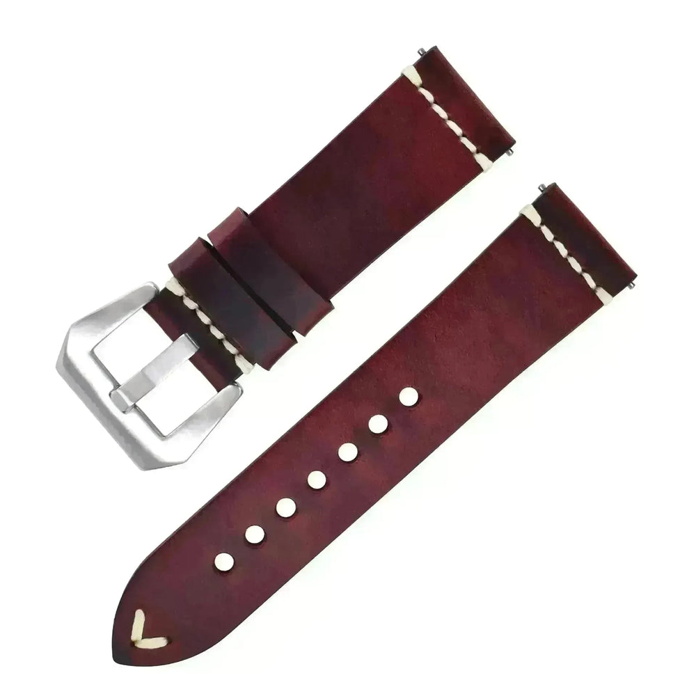 Discoloring Oil Wax Top Layer Cowhide Watch Strap - EX-STOCK CANADA