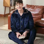 Flannel warm and thickened men's pajamas - EX-STOCK CANADA