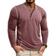 European And American Men's Henley Shirt With Four-button Top EX-STOCK Canada 
