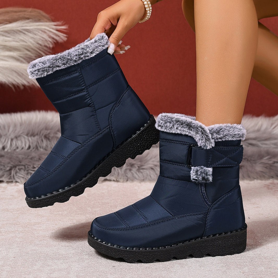 Women's Snow Boots Plus Size Fur-Lined Warm Winter Boots