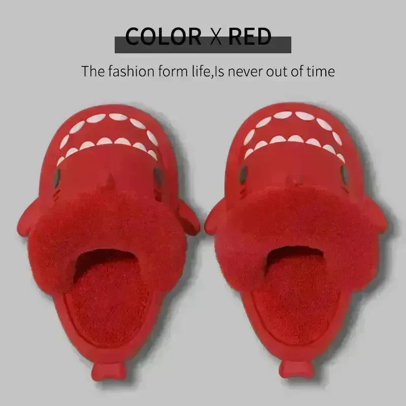 Winter Shark Slippers Detachable Warm Fuzzy Slippers Bedroom House Shoes Women - EX-STOCK CANADA
