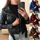 Slim Slim Winter Leather Jacket Motorcycle Jacket | EX-STOCK product gallery photo 1