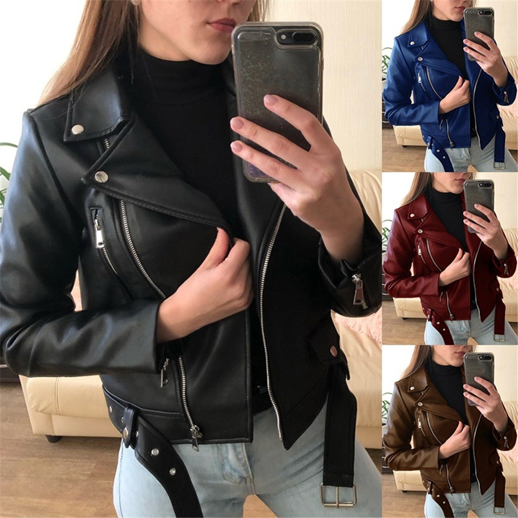 Slim Slim Winter Leather Jacket Motorcycle Jacket | EX-STOCK product gallery photo 1