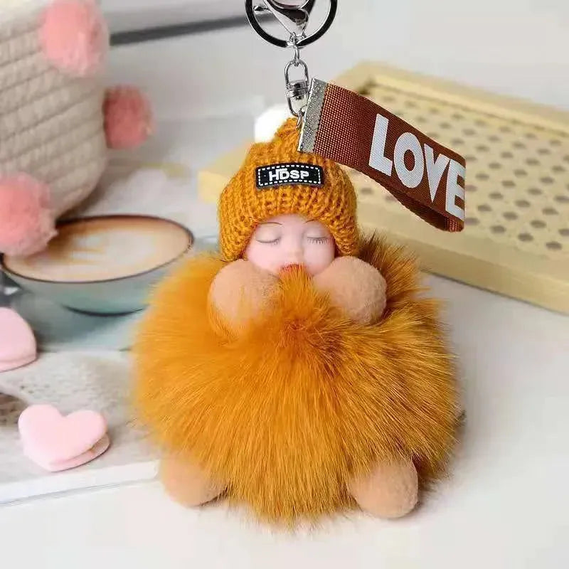 Cute Sleeping Doll Plush Doll Keychain Pendant Backpack Handbag Wallet Accessories - EX-STOCK CANADA