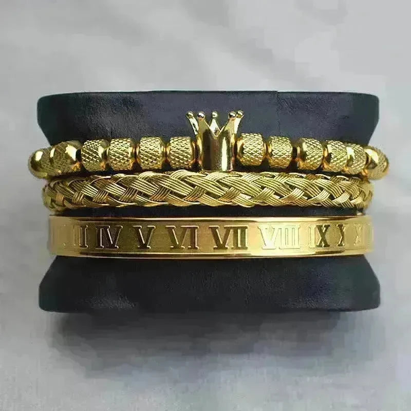 Crown Twist Woven Mesh With Diamond Digital Bracelet Set - EX-STOCK CANADA