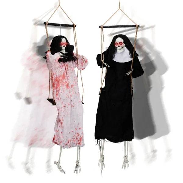 Outdoor Halloween Decorations 2 Packs Hanging Ghosts Decor With Lighted Up Eyes And Horror Scream, 3ft Scary Grim Reaper Swinging Ghost Flying For Yard Patio Lawn Garden - EX-STOCK Canada