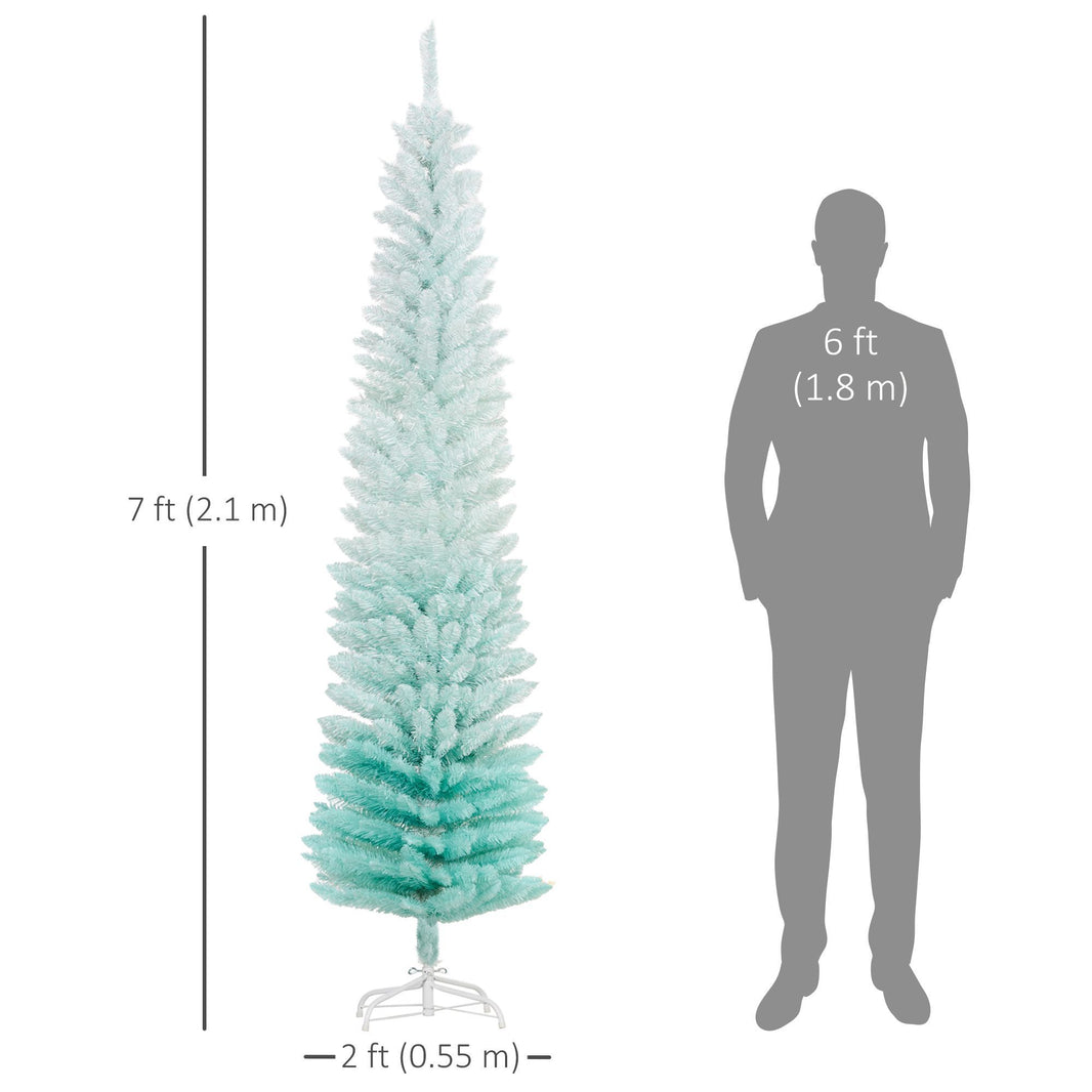 7' PVC Slim Pencil Artificial Christmas Tree 500 Branch Tips EX-STOCK Canada 